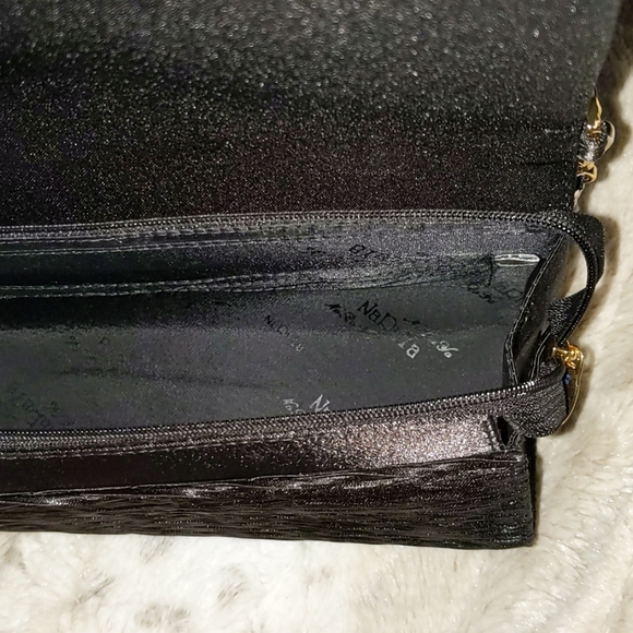 Small Black Purse  Satin with gold chain NaRaYa - Picture 6 of 7